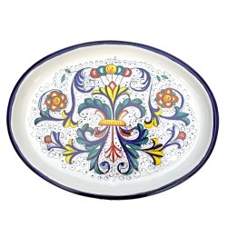 Antipastiera ovale 8 Pz ceramica maiolica Deruta ricco Deruta blu