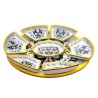 Oval appetizer tray majolica ceramic Deruta 8 PCS rich Deruta yellow