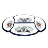 Antipastiera ovale barocco 4 scomparti ceramica maiolica Deruta ricco Deruta blu