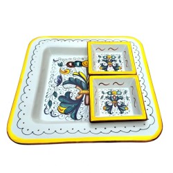 Antipastiera oriente 5 Pz ceramica maiolica Deruta ricco Deruta giallo