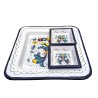 Oriental appetizer tray majolica ceramic Deruta 5 PCS rich Deruta blue