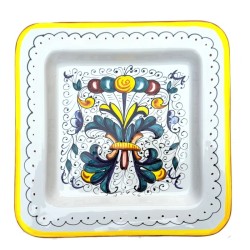 Oriental appetizer tray majolica ceramic Deruta 5 PCS rich Deruta yellow