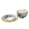 Breakfast cup with saucer majolica ceramic Deruta rich Deruta yellow