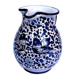 Pitcher majolica ceramic Deruta blue arabesque