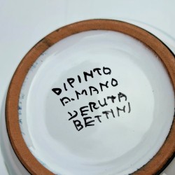 Brocca ceramica maiolica Deruta arabesco rosso