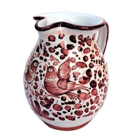 Pitcher majolica ceramic Deruta red arabesque