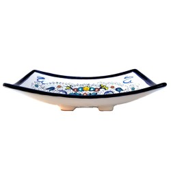 Centrotavola vela ceramica maiolica Deruta ricco Deruta blu
