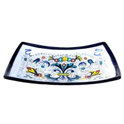 Centrotavola vela ceramica maiolica Deruta ricco Deruta blu