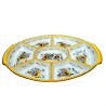 Antipastiera ovale 7 scomparti con manici ceramica maiolica Deruta raffaellesco