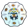 Salad bowl ribbed majolica ceramic Deruta rich Deruta blue