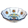 Salad bowl ribbed majolica ceramic Deruta rich Deruta blue