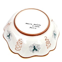Salad bowl ribbed majolica ceramic Deruta rich Deruta yellow