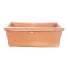 Cassetta rettangolare balcone liscia terracotta lavorata a mano