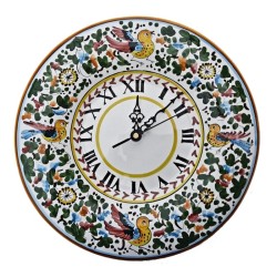 Orologio da parete ceramica maiolica Deruta arabesco colorato