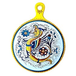 Round cutting board majolica ceramic Deruta raphaelesque