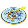 Round cutting board majolica ceramic Deruta raphaelesque