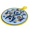 Round cutting board majolica ceramic Deruta rich Deruta yellow