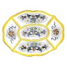 Oval appetizer tray 5 compartments majolica ceramic Deruta rich Deruta yellow