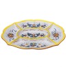 Oval appetizer tray 5 compartments majolica ceramic Deruta rich Deruta yellow