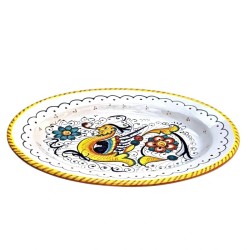 Vassoio ovale ceramica maiolica Deruta raffaellesco