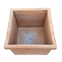 Vaso quadrato cubo terracotta liscio Lavorato a mano