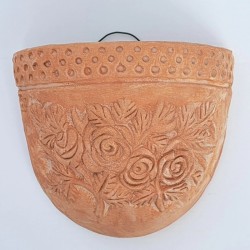 Gerla rose terracotta da appendere lavorata a mano