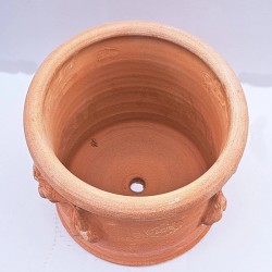 Cylindrical terracotta vase cm27/31 with festoon handmade