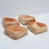 Set of 4 terracotta triangle foot handmade