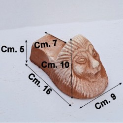Set 4 piedini leone terracotta Deruta lavorato a mano