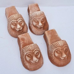 Set 4 piedini leone terracotta Deruta lavorato a mano