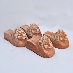 Set 4 piedini leone terracotta Deruta lavorato a mano