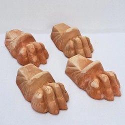 Set 4 piedini zampa terracotta Deruta lavorato a mano
