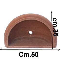 Smooth terracotta wall fountain 2 pieces handmade