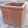Vaso quadrato terracotta liscio lavorato a mano