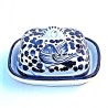 Butter dish 12cm majolica ceramic Deruta blue arabesque